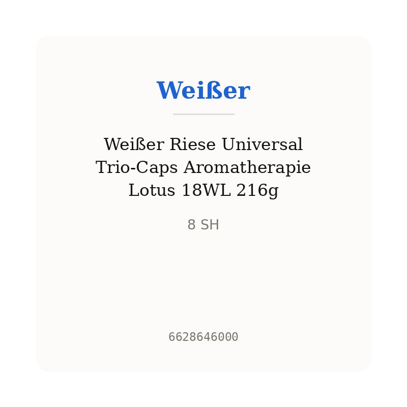 Weißer Riese Universal Trio-Caps Aromatherapie Lotus 18WL 216g