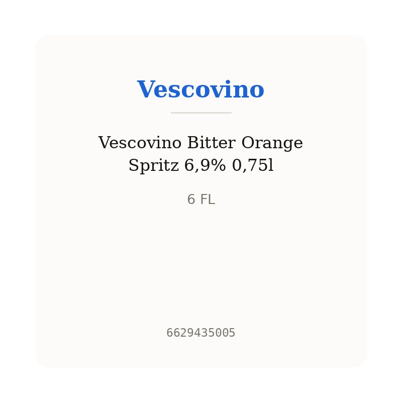 Vescovino Bitter Orange Spritz 6,9% 0,75l
