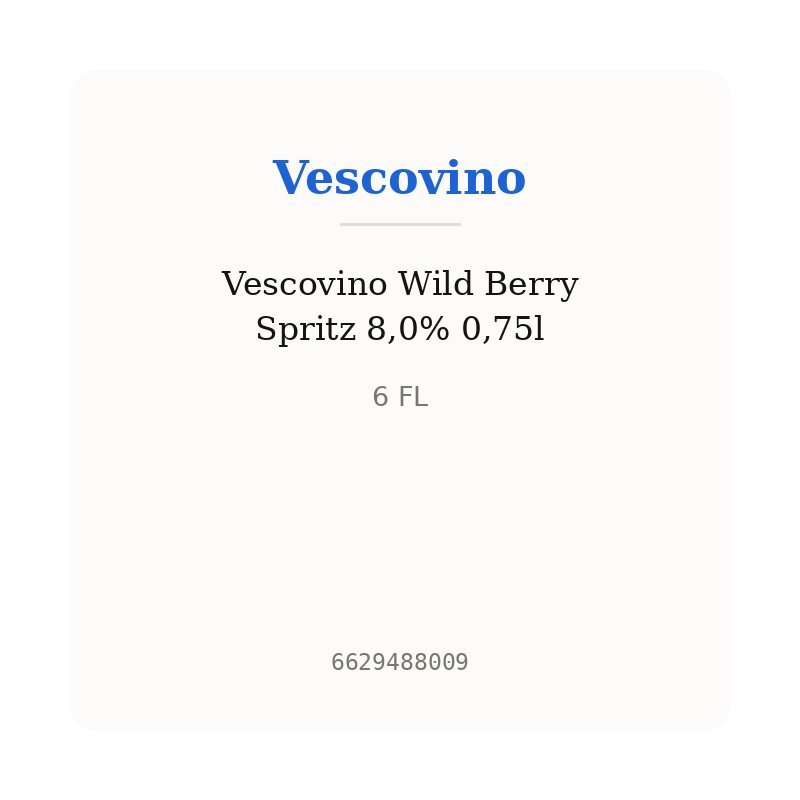 Vescovino Wild Berry Spritz 8,0% 0,75l