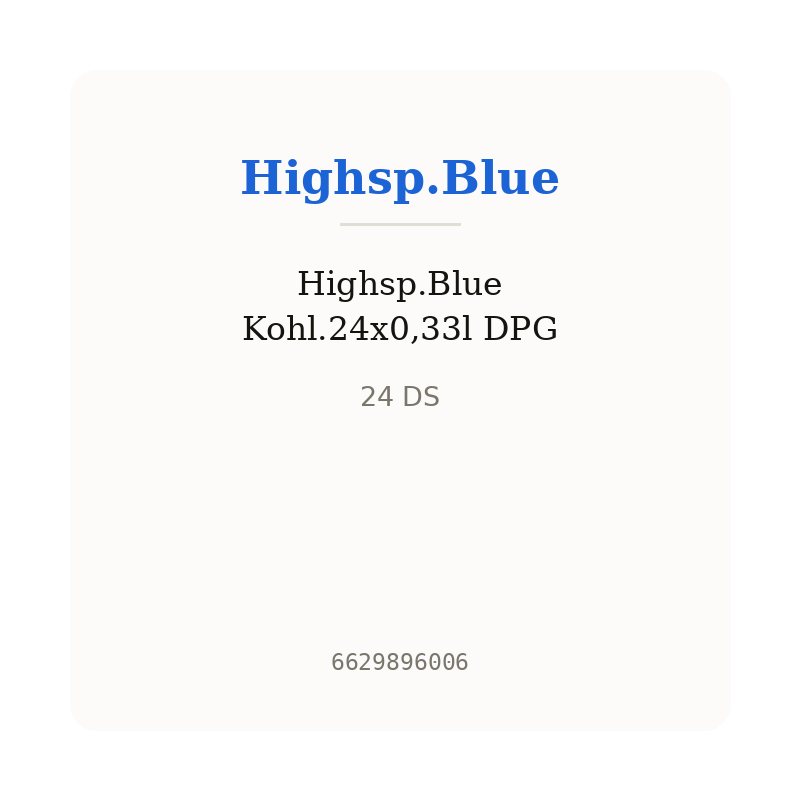 Highsp.Blue Kohl.24x0,33l DPG