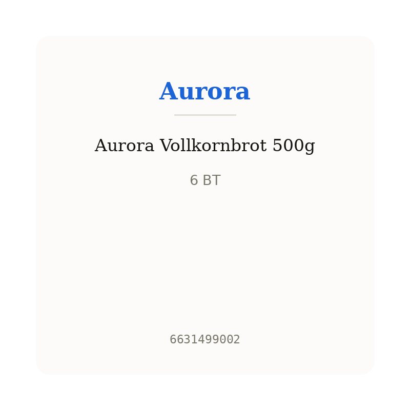 Aurora Vollkornbrot 500g