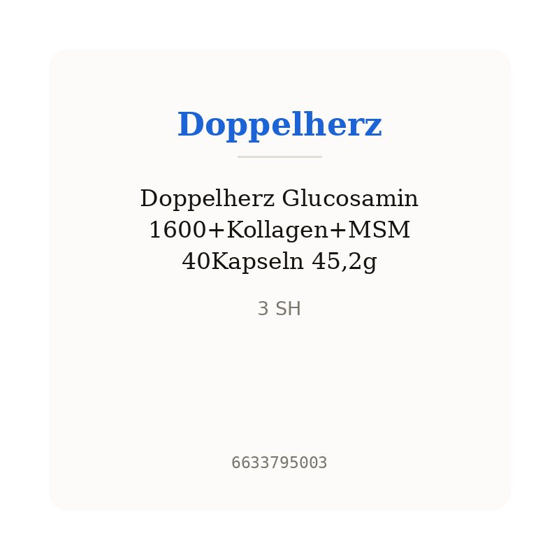Doppelherz Glucosamin 1600+Kollagen+MSM 40Kapseln 45,2g
