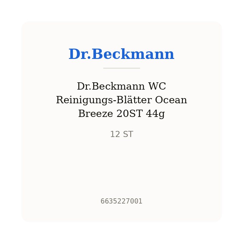 Dr.Beckmann WC Reinigungs-Blätter Ocean Breeze 20ST 44g