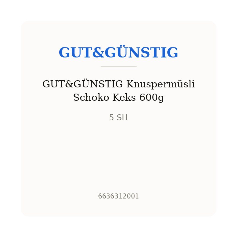 GUT&GÜNSTIG Knuspermüsli Schoko Keks 600g