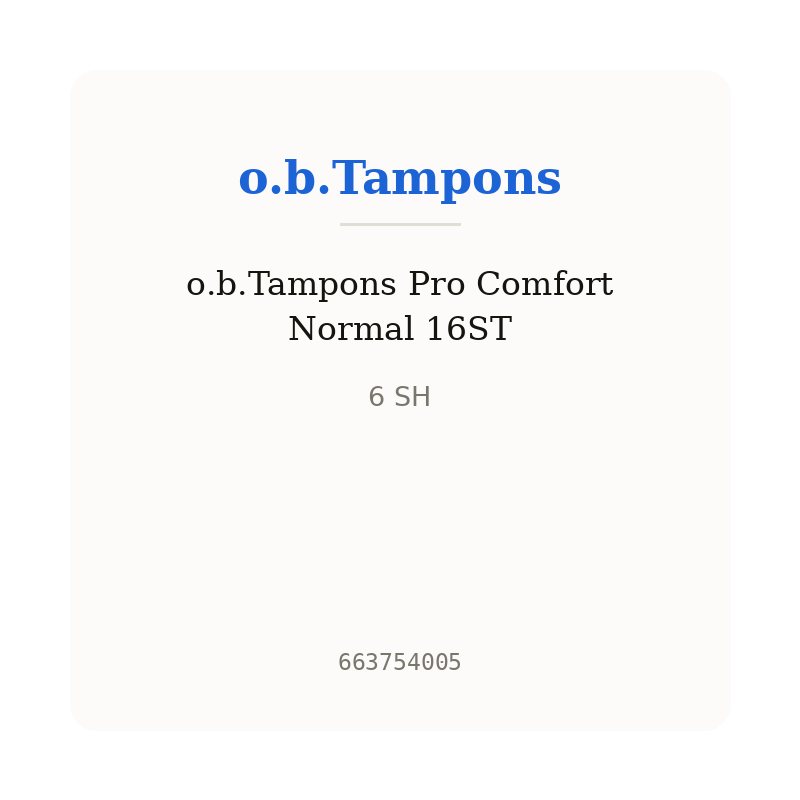 o.b.Tampons Pro Comfort Normal 16ST