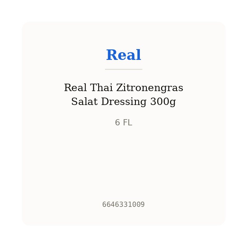 Real Thai Zitronengras Salat Dressing 300g