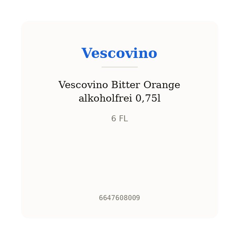 Vescovino Bitter Orange alkoholfrei 0,75l