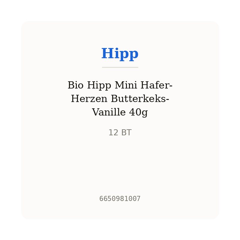 Bio Hipp Mini Hafer-Herzen Butterkeks-Vanille 40g