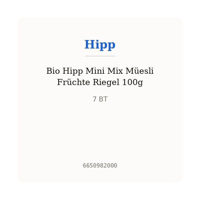Bio Hipp Mini Mix Müesli Früchte Riegel 100g