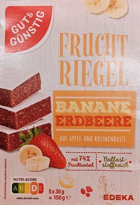 GUT&GÜNSTIG Fruchtriegel Banane Erdbeere 5x30g