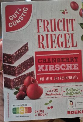 GUT&GÜNSTIG Fruchtriegel Cranberry Kirsche 5x30g