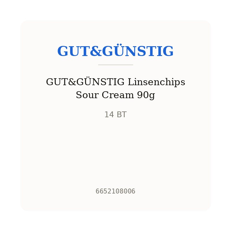 GUT&GÜNSTIG Linsenchips Sour Cream 90g