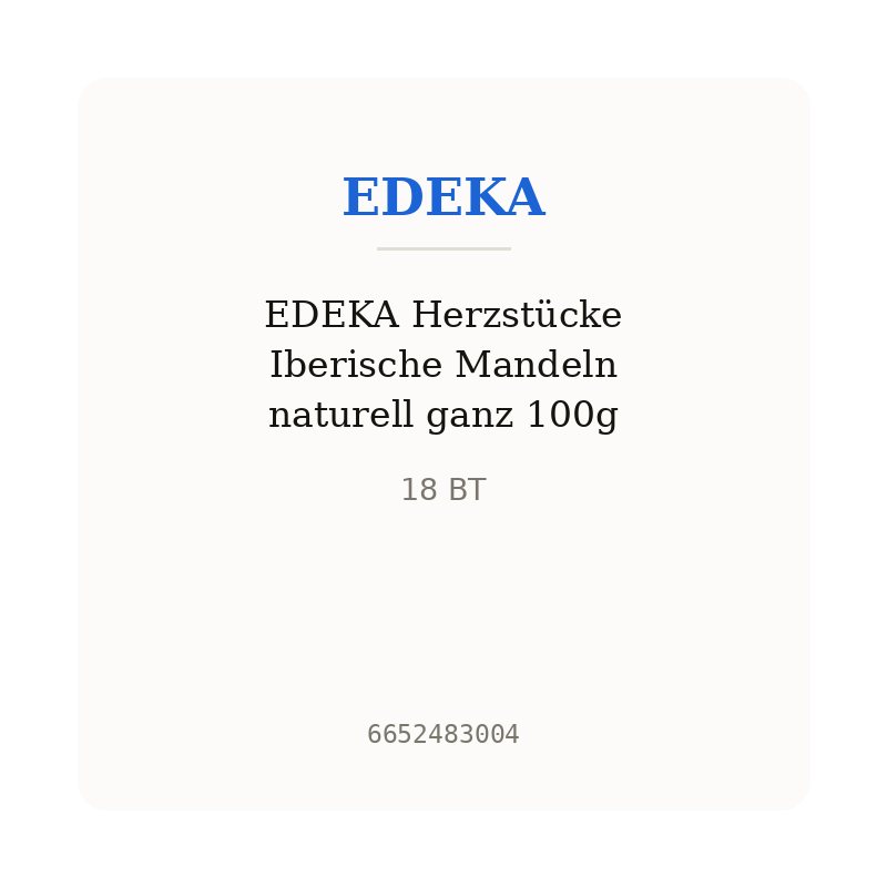 EDEKA Herzstücke Iberische Mandeln naturell ganz 100g