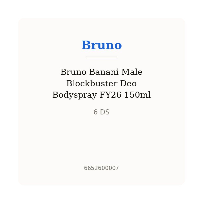 Bruno Banani Male Blockbuster Deo Bodyspray FY26 150ml