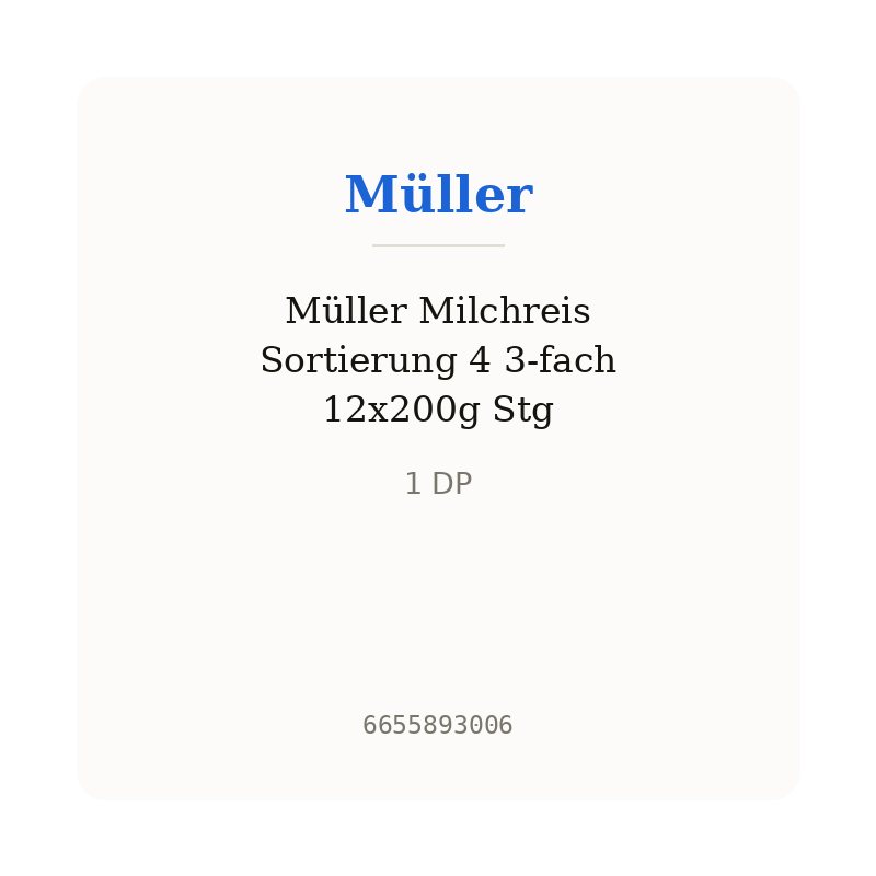 Müller Milchreis Sortierung 4 3-fach 12x200g Stg