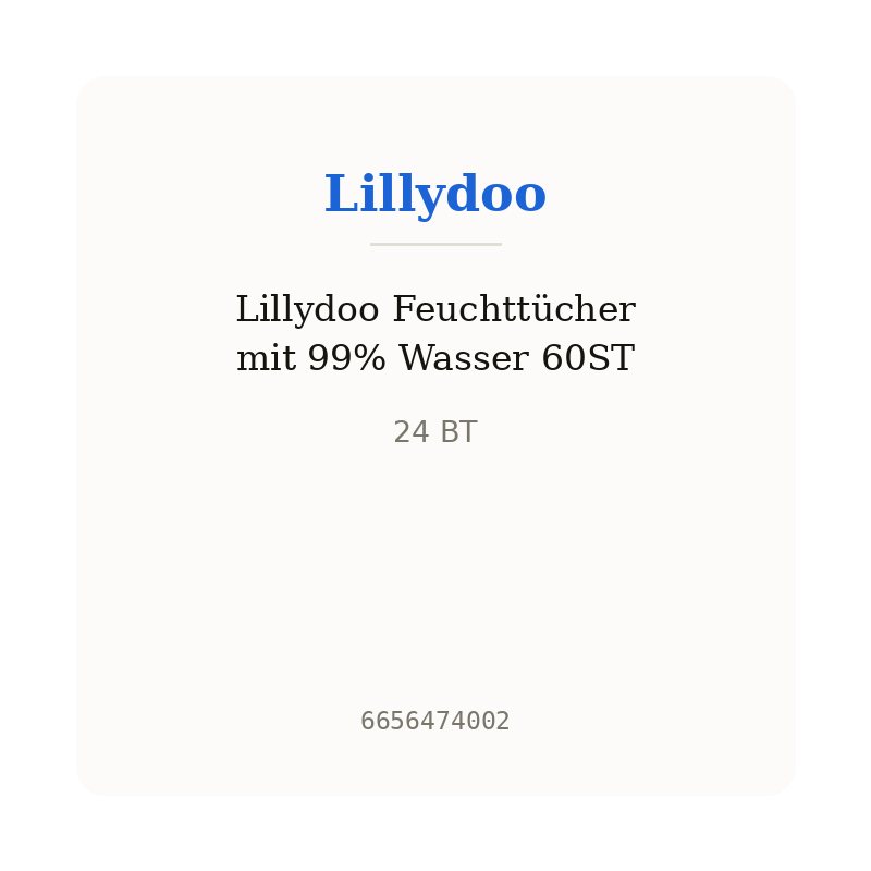 Lillydoo Feuchttücher mit 99% Wasser 60ST