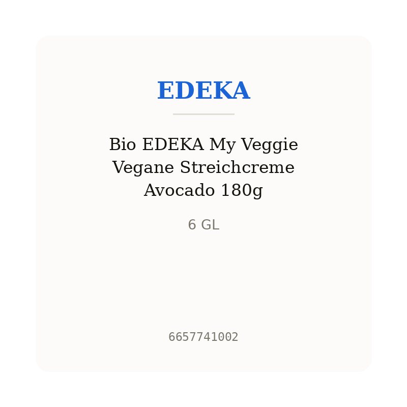 Bio EDEKA My Veggie Vegane Streichcreme Avocado 180g