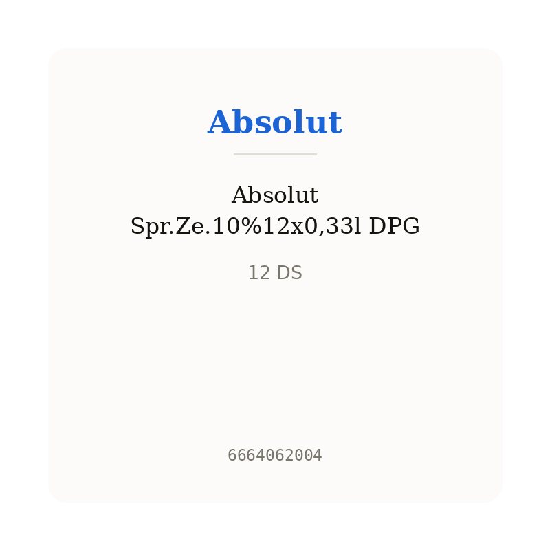 Absolut Spr.Ze.10%12x0,33l DPG
