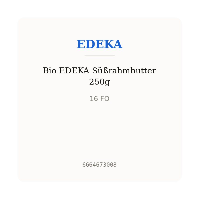 Bio EDEKA Süßrahmbutter 250g