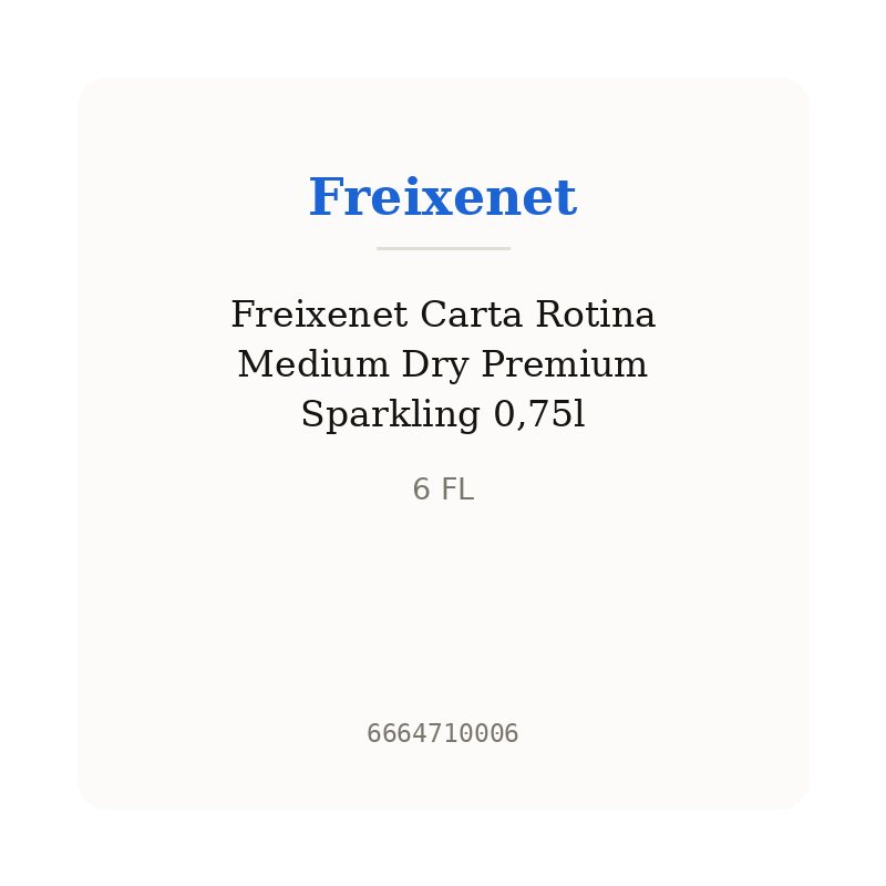 Freixenet Carta Rotina Medium Dry Premium Sparkling 0,75l