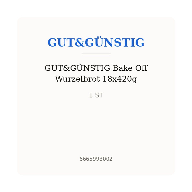 GUT&GÜNSTIG Bake Off Wurzelbrot 18x420g
