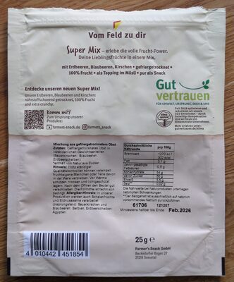 Farmers Snack Super Mix Pure Fruits gefget 25g