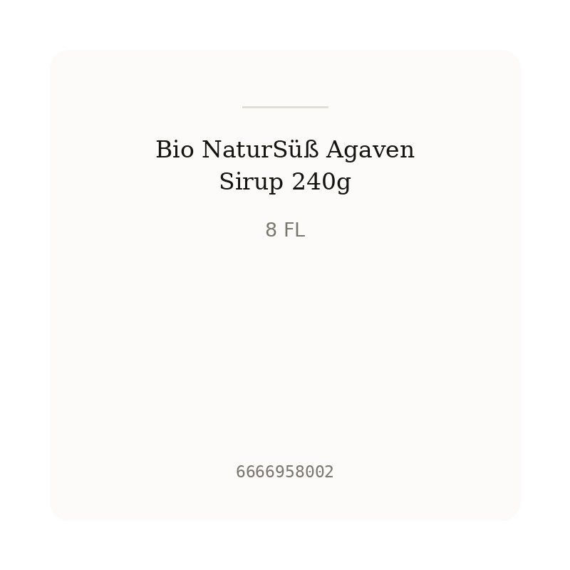 Bio NaturSüß Agaven Sirup 240g