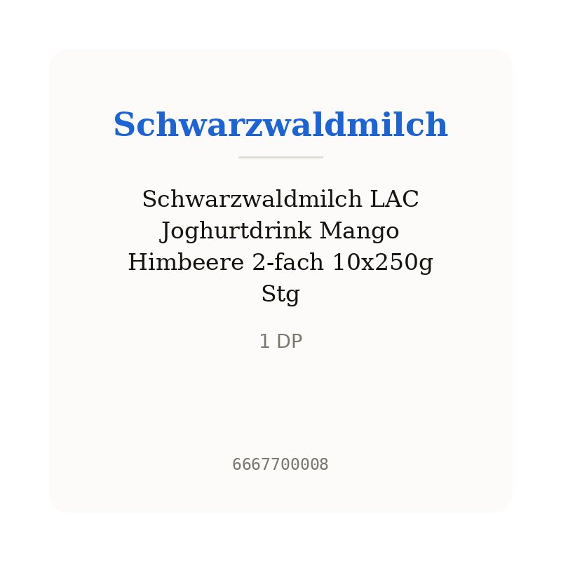 Schwarzwaldmilch LAC Joghurtdrink Mango Himbeere 2-fach 10x250g Stg