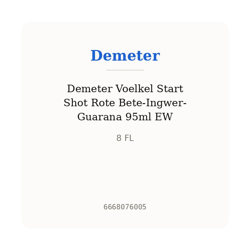 Demeter Voelkel Start Shot Rote Bete-Ingwer-Guarana 95ml EW