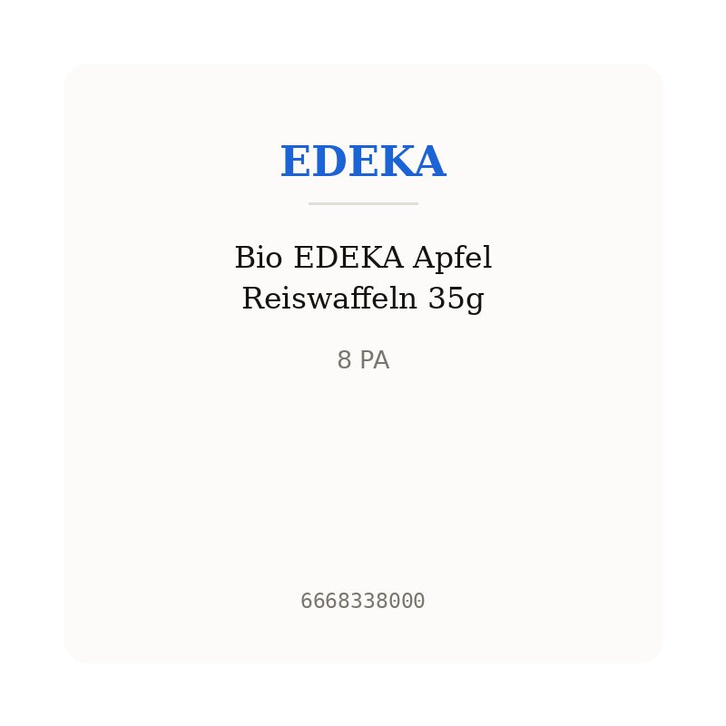 Bio EDEKA Apfel Reiswaffeln 35g