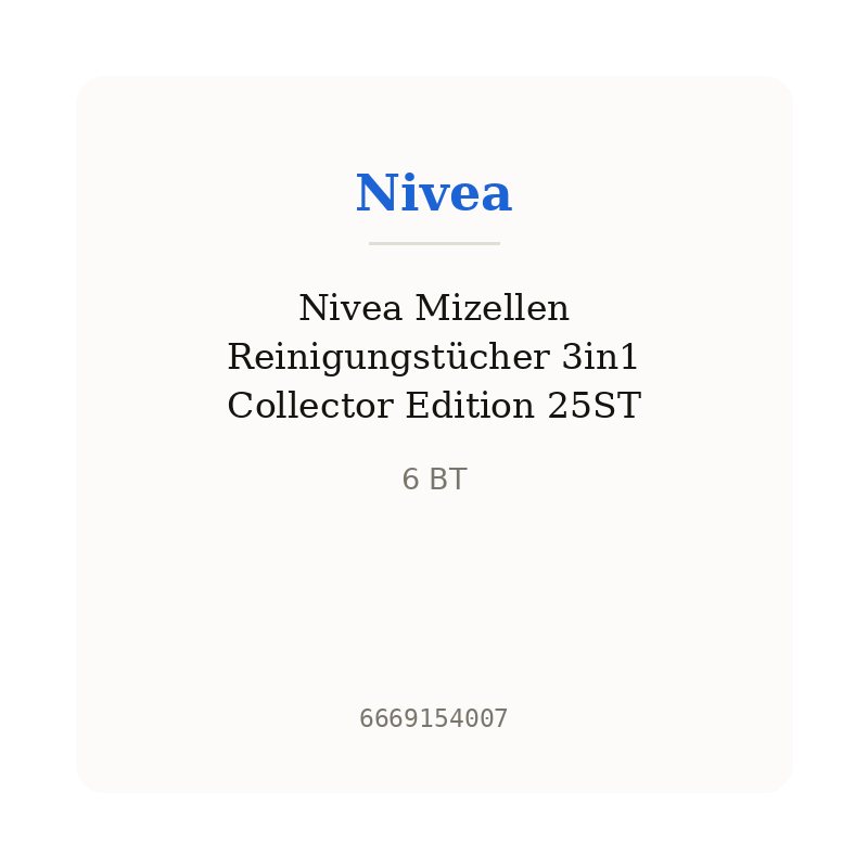 Nivea Mizellen Reinigungstücher 3in1 Collector Edition 25ST