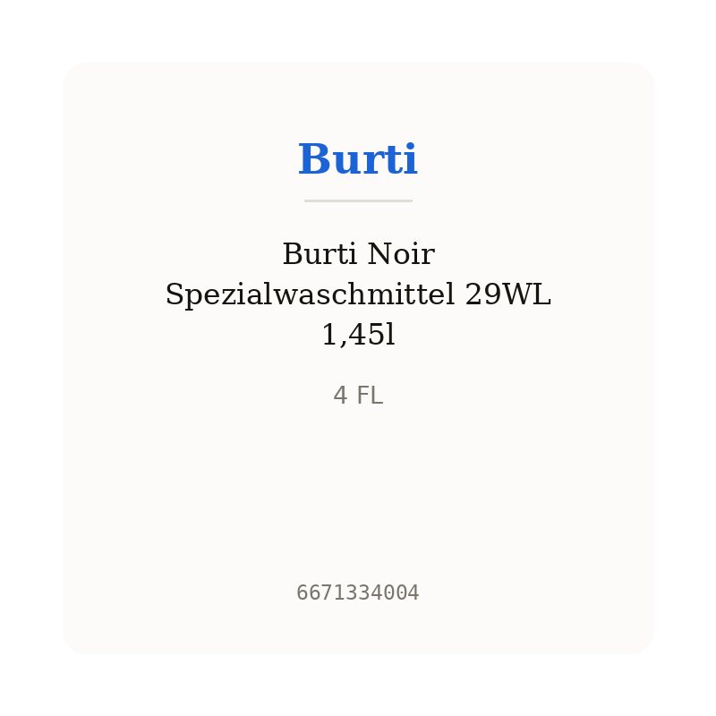 Burti Noir Spezialwaschmittel 29WL 1,45l