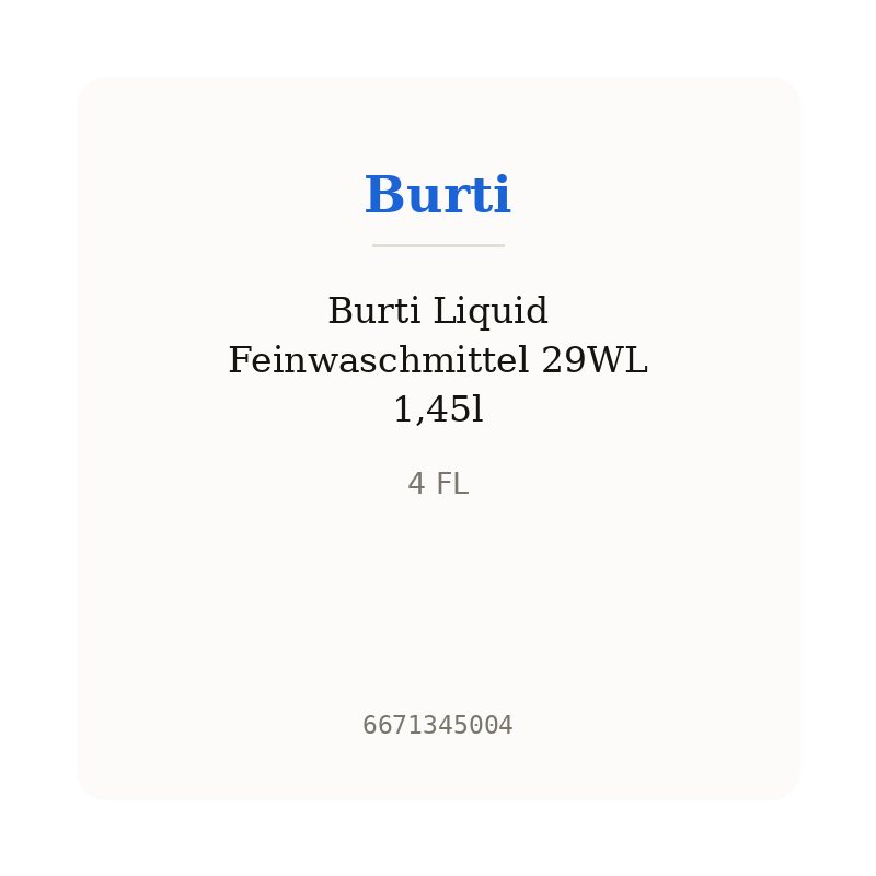 Burti Liquid Feinwaschmittel 29WL 1,45l