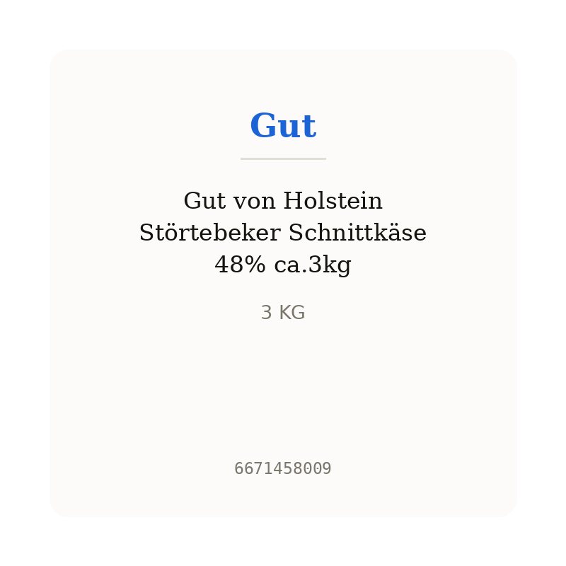 Gut von Holstein Störtebeker Schnittkäse 48% ca.3kg