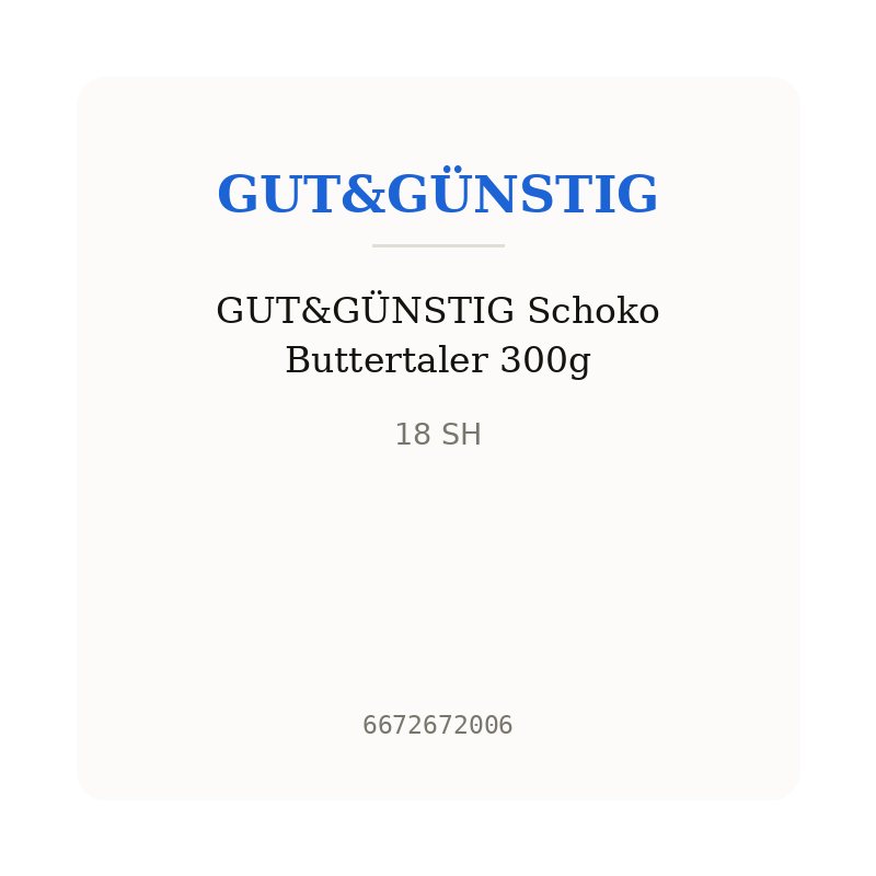 GUT&GÜNSTIG Schoko Buttertaler 300g