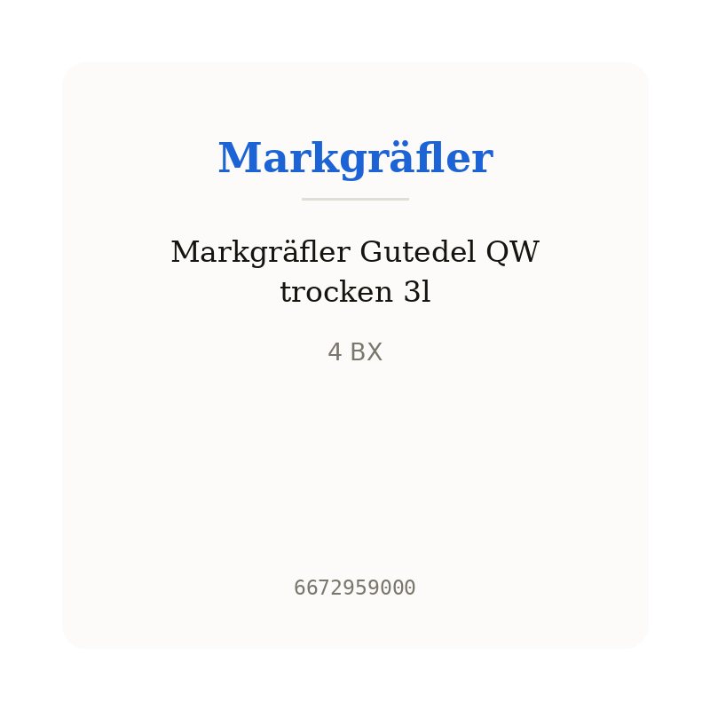 Markgräfler Gutedel QW trocken 3l
