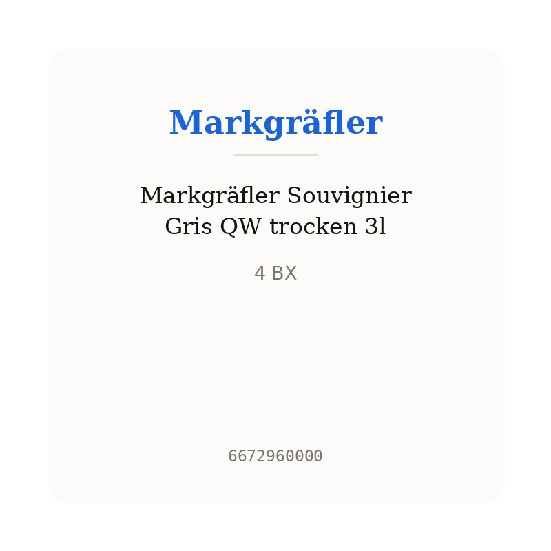 Markgräfler Souvignier Gris QW trocken 3l