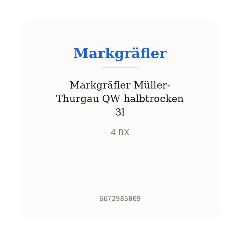Markgräfler Müller-Thurgau QW halbtrocken 3l