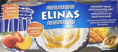 Elinas Joghurt nach griechischer Art Pfirsich Mango Maracuja 9,4% 4x150g
