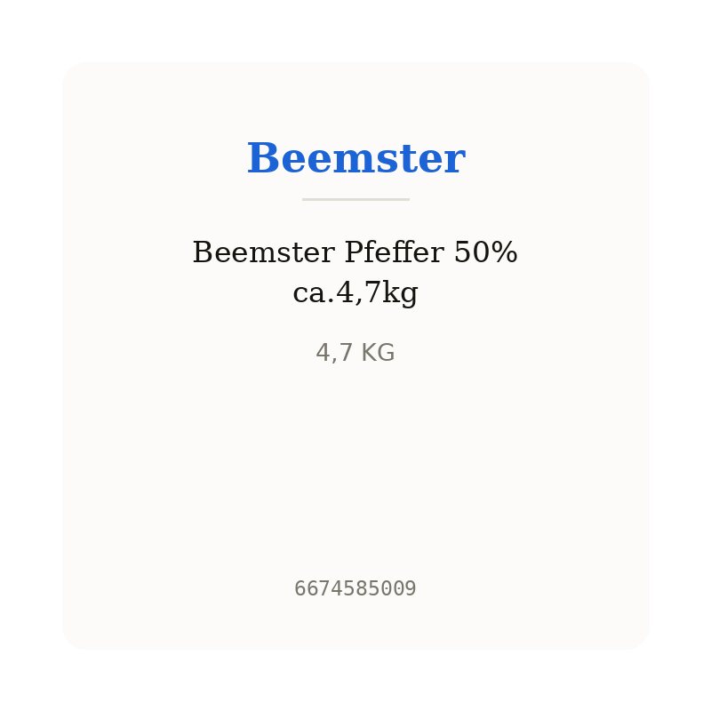 Beemster Pfeffer 50% ca.4,7kg