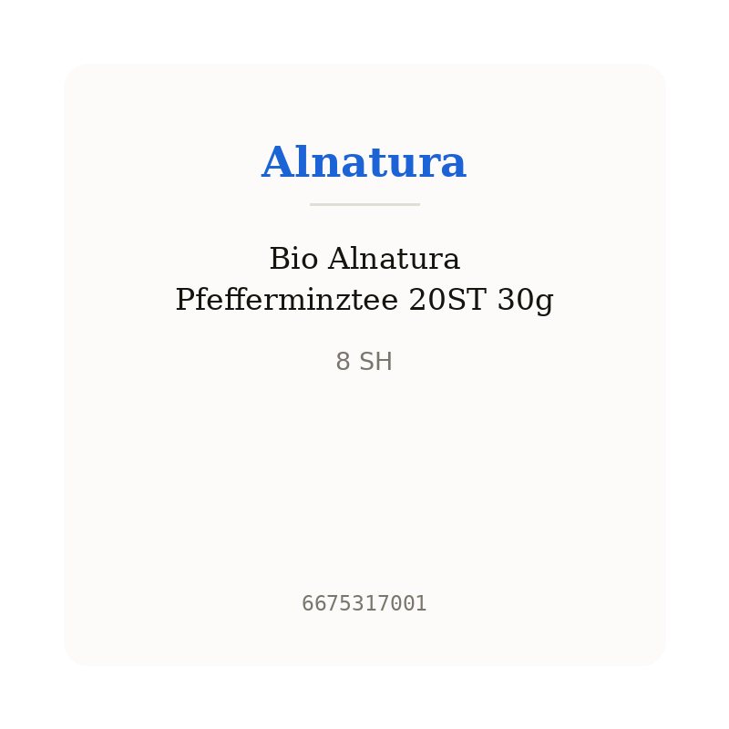 Bio Alnatura Pfefferminztee 20ST 30g