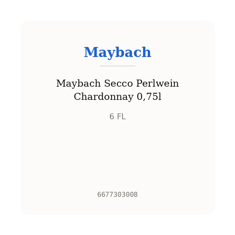 Maybach Secco Perlwein Chardonnay 0,75l