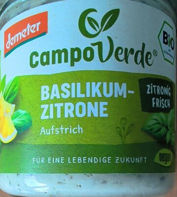 Demeter Campo Verde Aufstrich Basilikum-Zitrone 135g