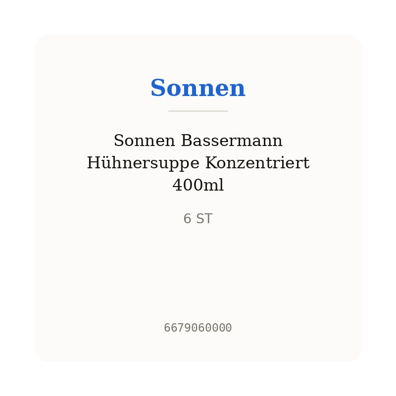 Sonnen Bassermann Hühnersuppe Konzentriert 400ml