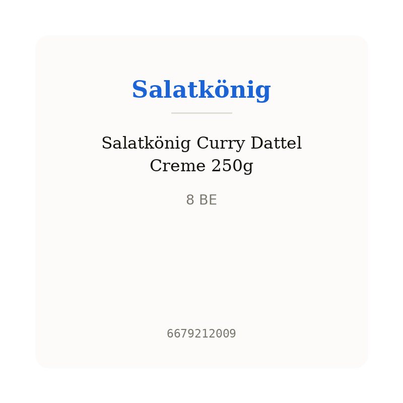 Salatkönig Curry Dattel Creme 250g