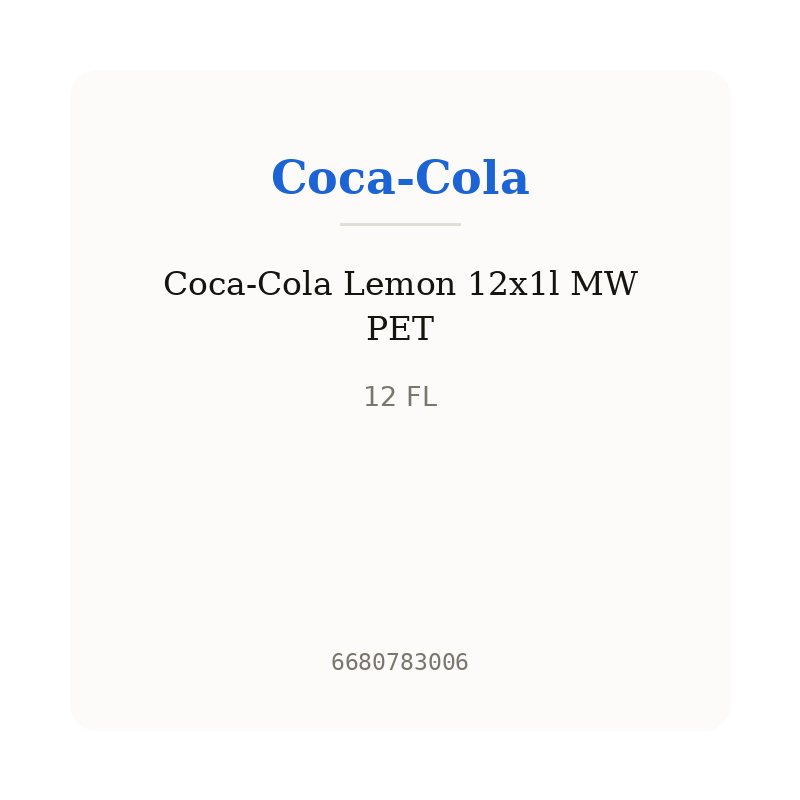 Coca-Cola Lemon 12x1l MW PET