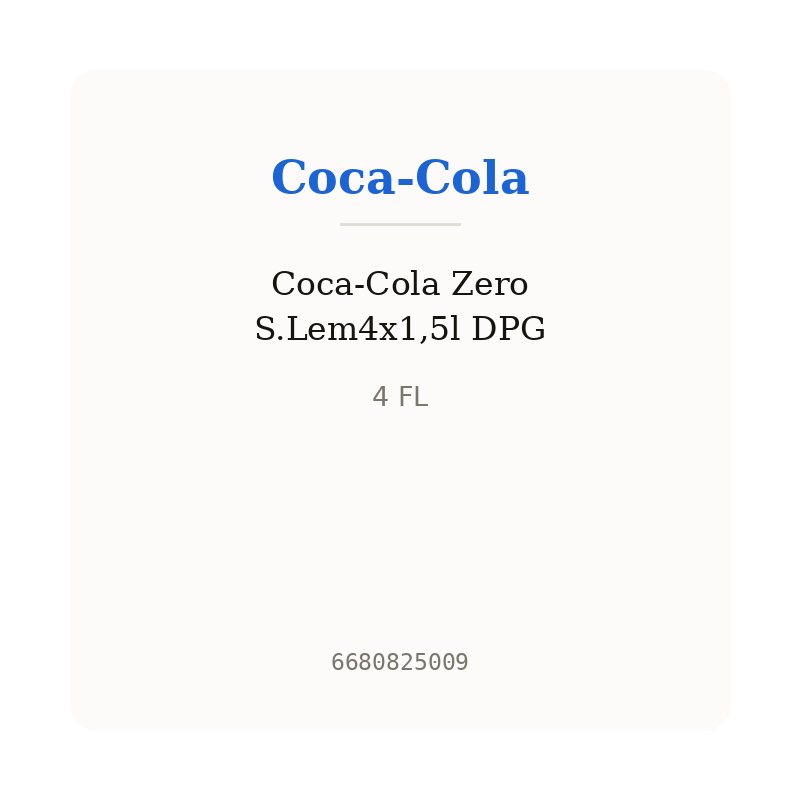 Coca-Cola Zero S.Lem4x1,5l DPG