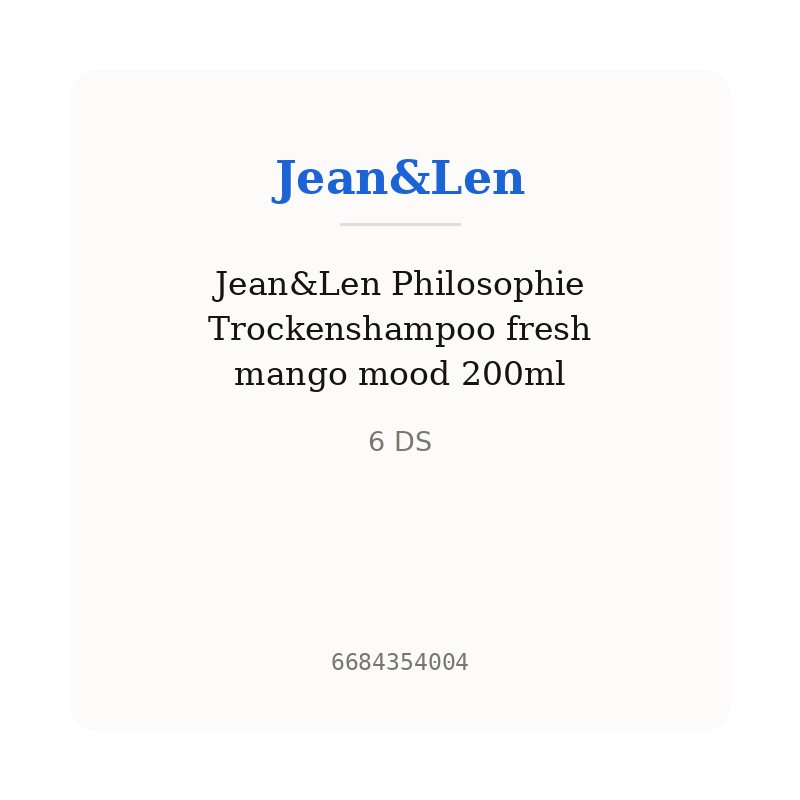 Jean&Len Philosophie Trockenshampoo fresh mango mood 200ml