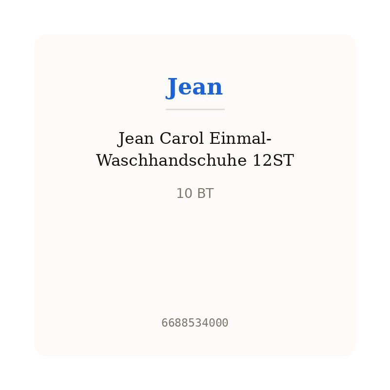Jean Carol Einmal-Waschhandschuhe 12ST