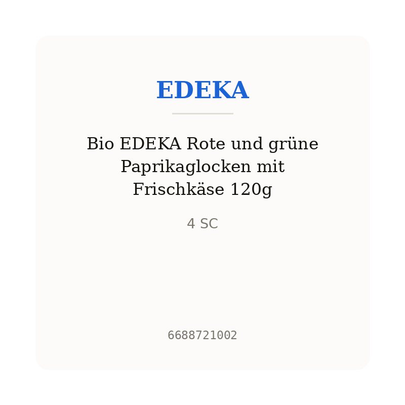 Bio EDEKA Rote und grüne Paprikaglocken mit Frischkäse 120g